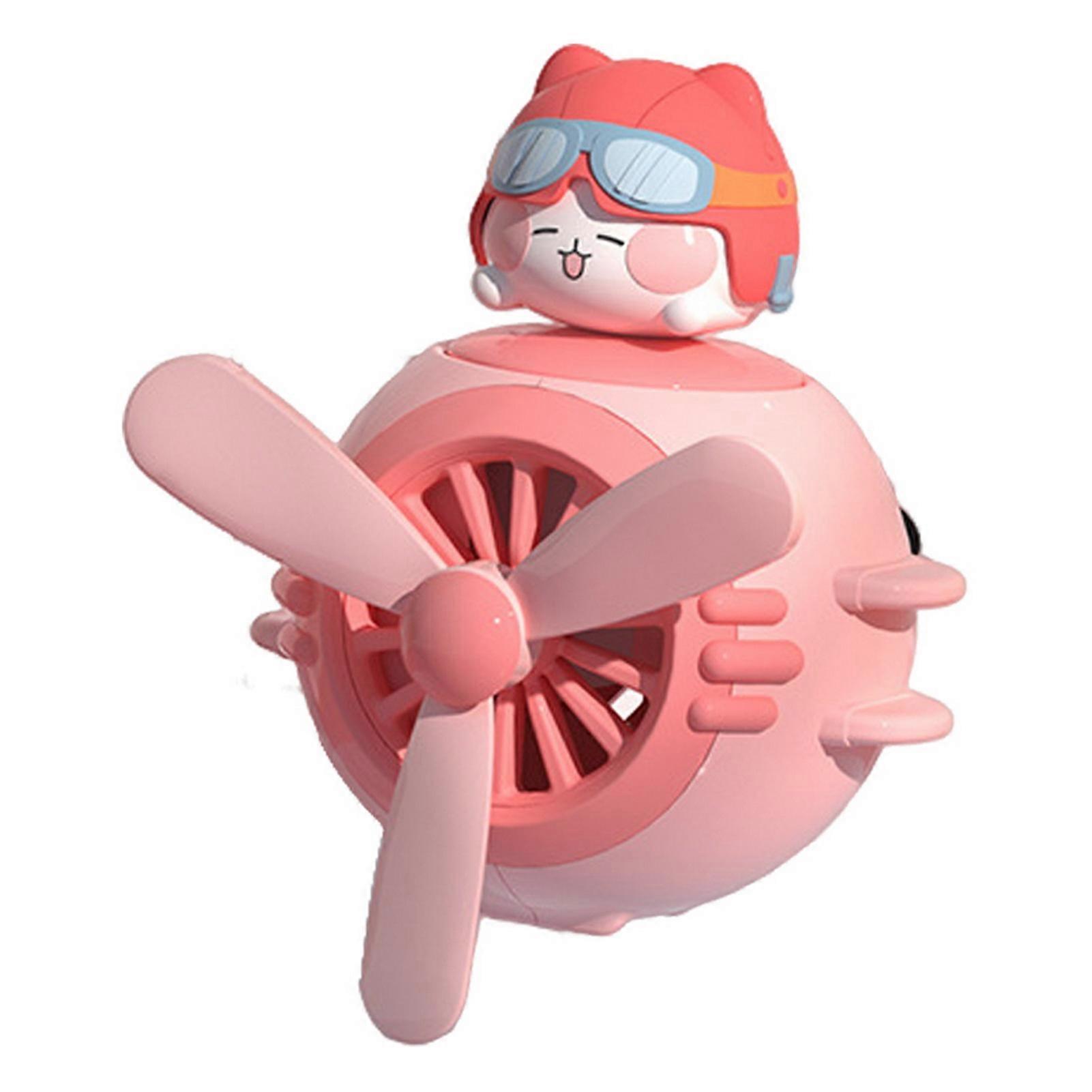 Car Air Freshener Air Vent Mount Rotating Propeller Cartoon Duck Rabbit Pilot Clip Type Mini Automotive Aromatherapy Diffuser Air Outlet Fan Car Acces