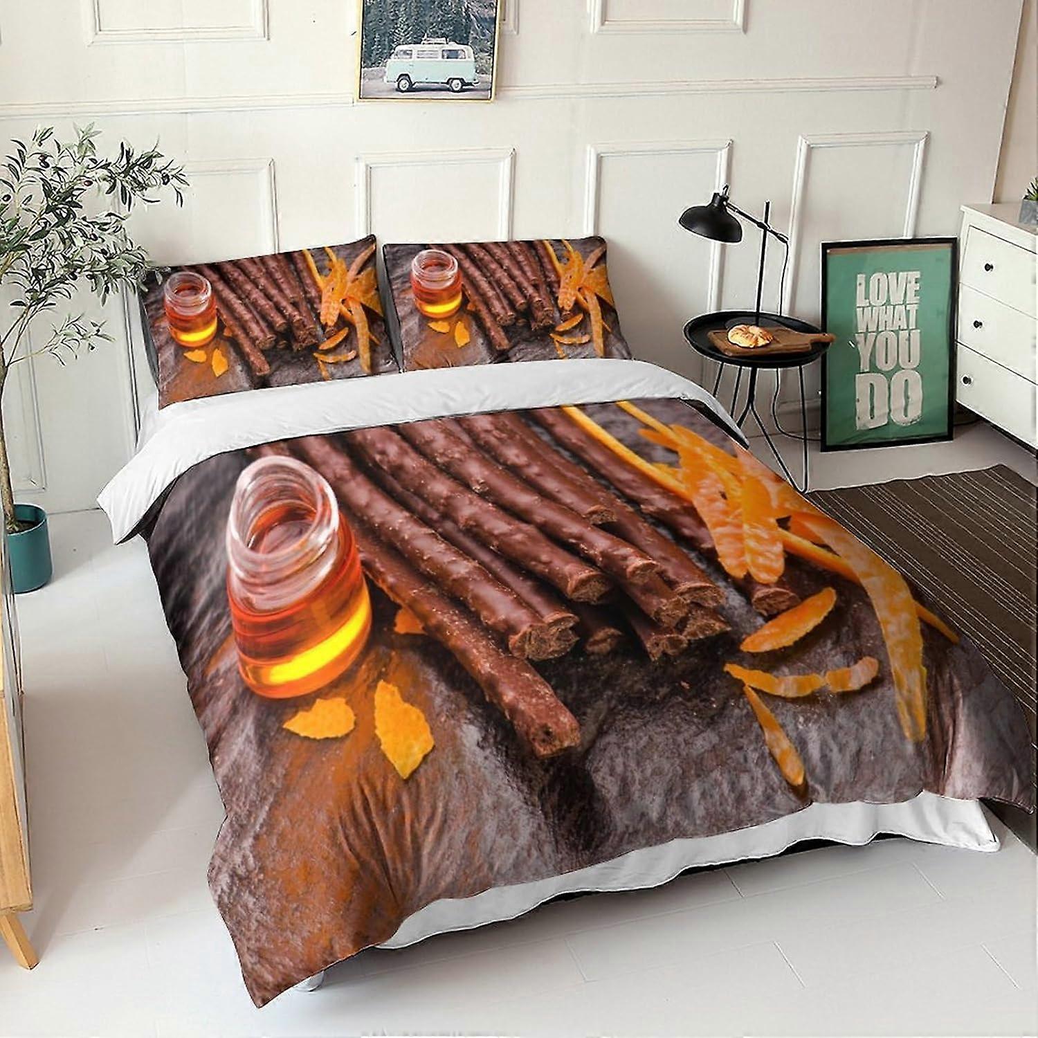 Spice D Print Pattern Sängkläder Uppsättningar Kryddor Påslakan med örngott Mikrofiber sängkläder, sängkläder för vuxna och barn Dubbel 135 * 200 CM