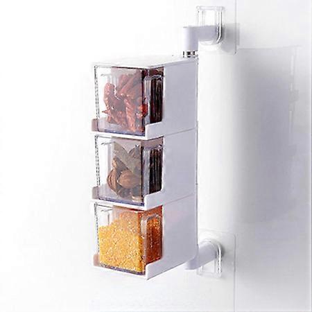 Stick-type Wall-mounted Rotating Seasoning Box with Spoon