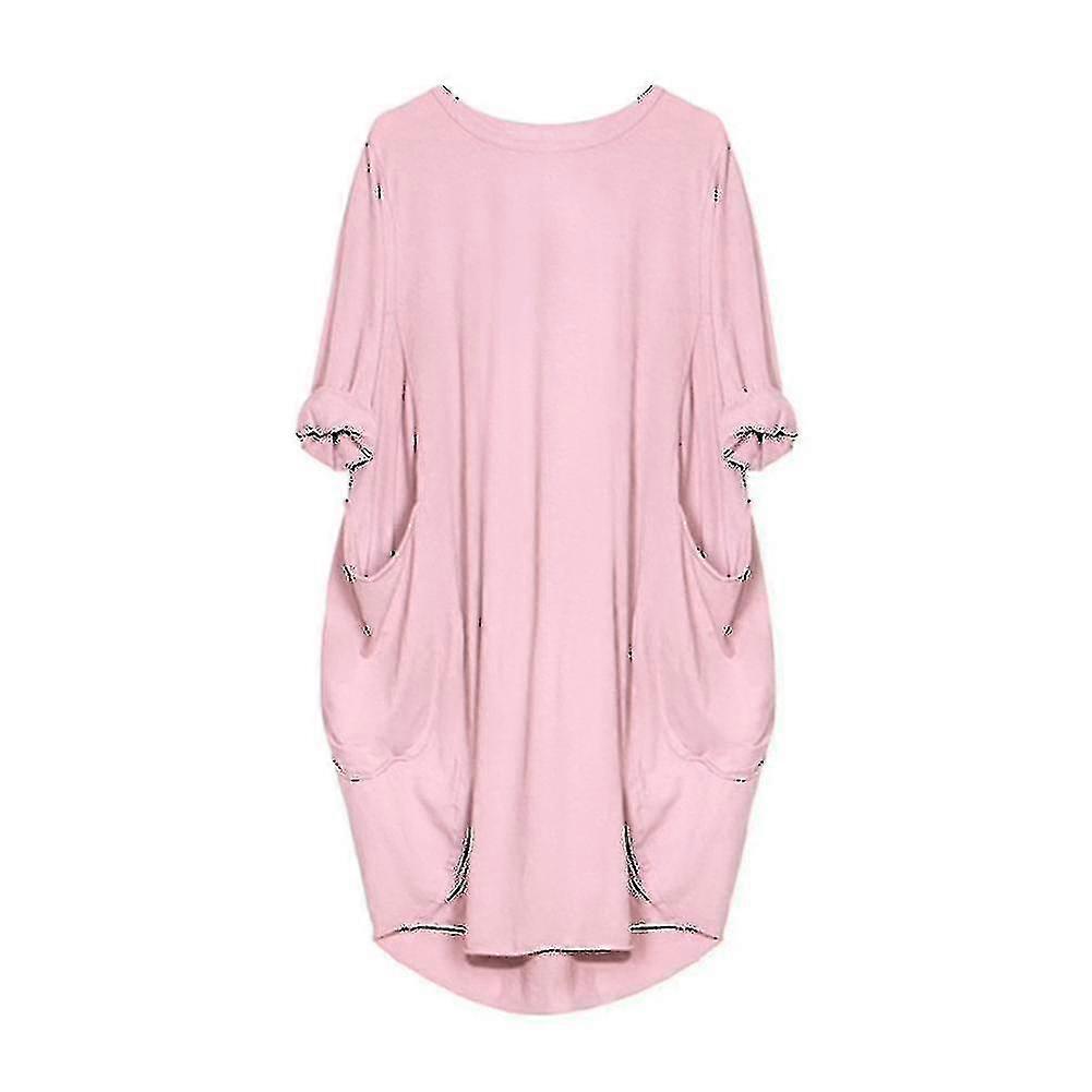 Rochie midi lungă Eeve, lejeră, cu buzunare, mărime plus