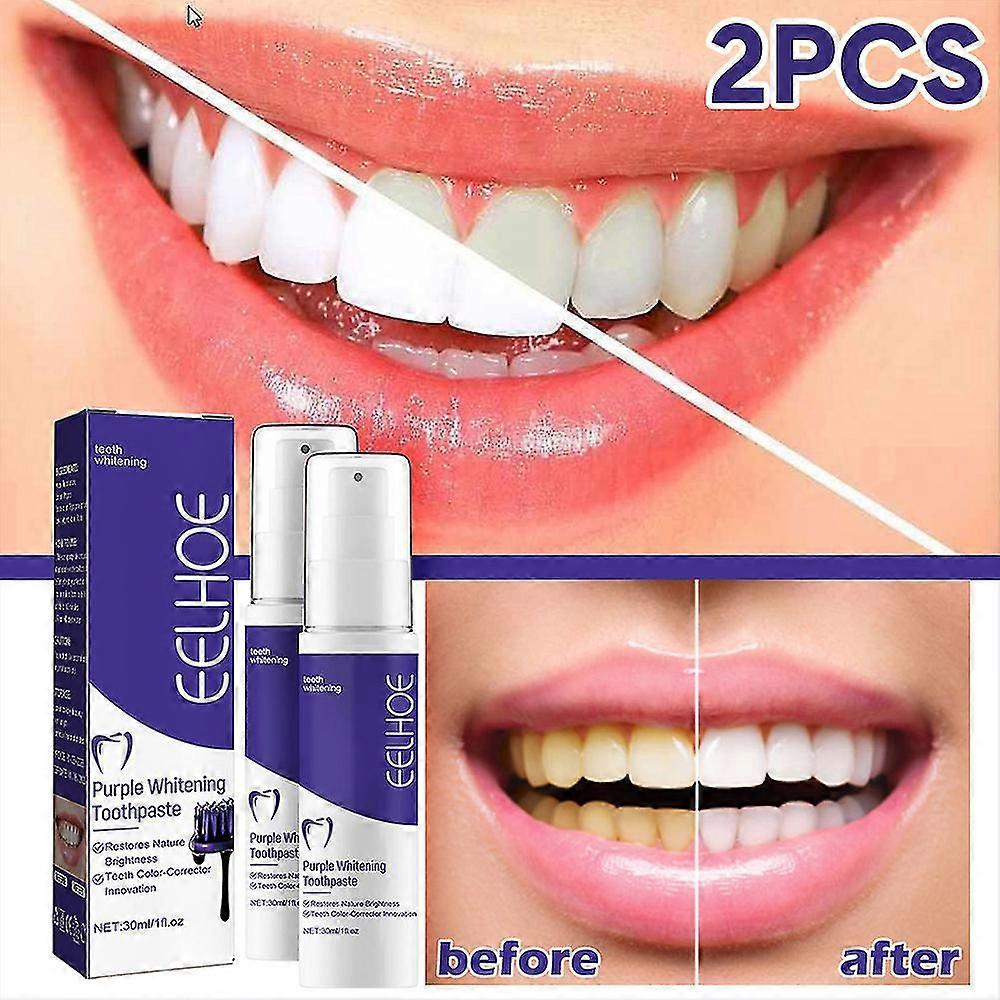 1/2pcs Purple Toothpaste Stain Removing Toothpaste Deodorizing Fresh Breath Teeth Whitening Toothpaste