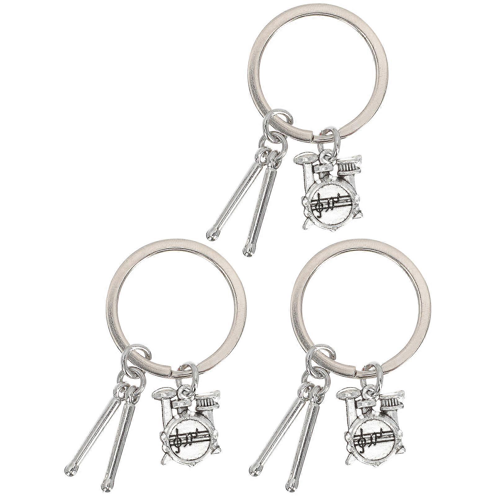 3Pcs Adorable Musical Instrument Design Key Chains Durable Key Ornaments