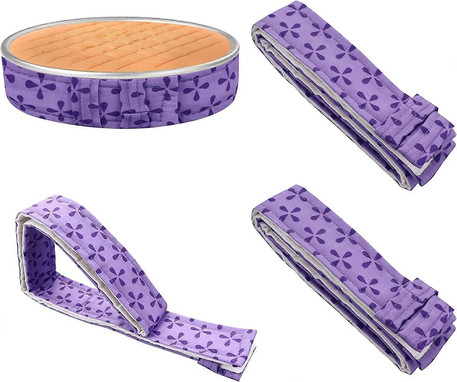 חבילה של 3 רצועות עוגה מתכווננות, לאפות אפילו רצועת עוגה מגשי אפייה סרט מגן כלי (סגול)