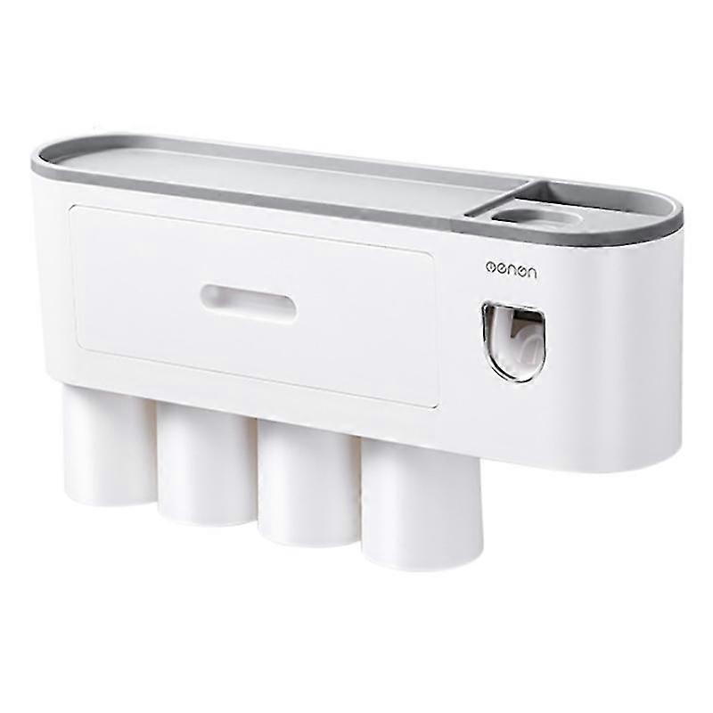 Mengni Mouthwash Brushing Cup Wall-mounted Bathroom Storage Set