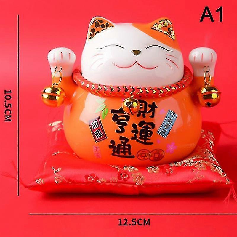 4,5 polegadas Maneki Neko Porcelana Lucky Cat Home Decor Ornamentos Fortune Cat-Excellence