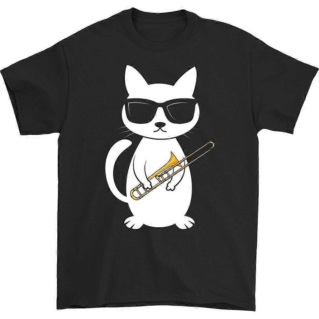 Cat Holding Trombone T-skjorte