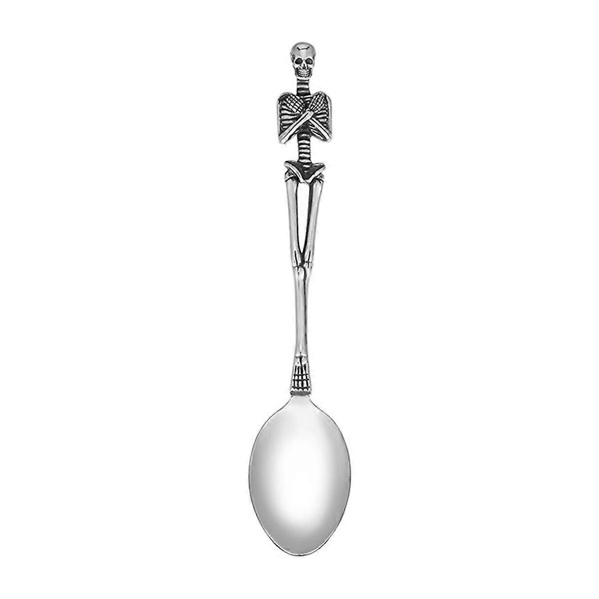 Halloween Spoon Skeleton Skull Handle Tableware Vintage Dinner Table Flatware Set Christmas Gifts B