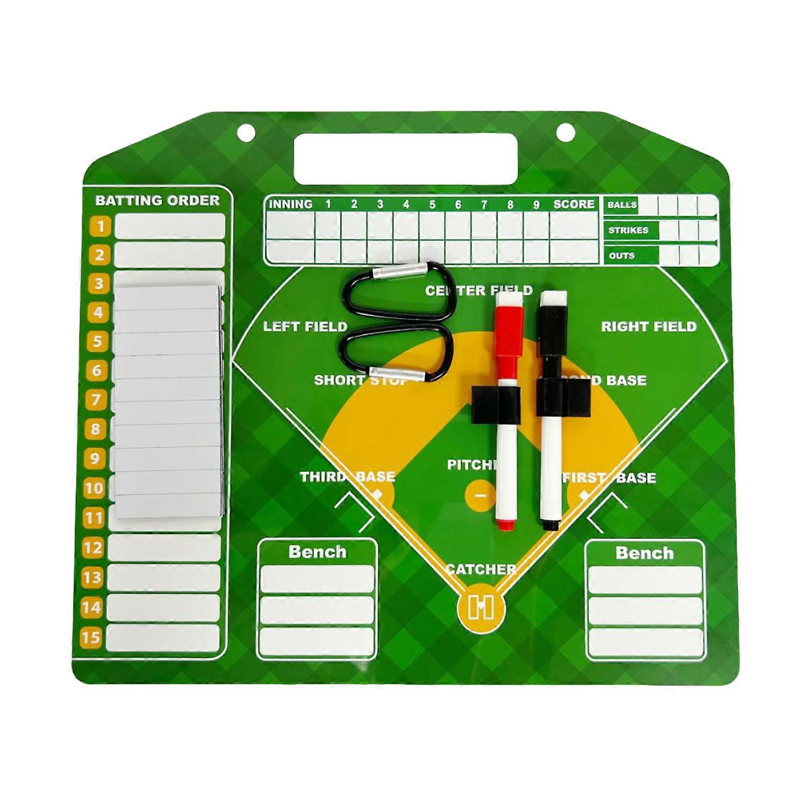 Magnetic Baseball Lineup Board for Dugout Double-Sided Baseball Coaching Broad with 30 Lineup Cards Baseball Tactical Clipboard