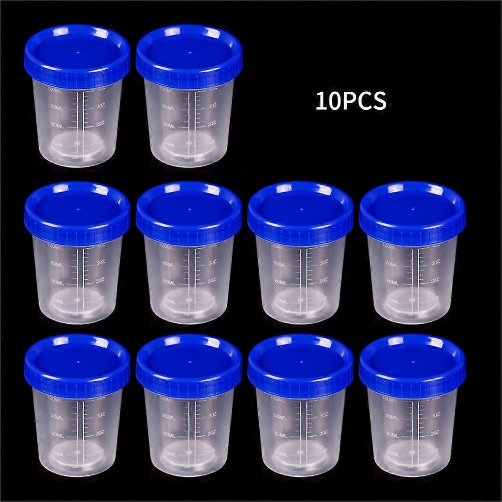 10pcs 120ml Plastic Measuring Cups With Lid Transparent Specimen Cup Jar Craft Container Graduated Cups Kitchen Accessories