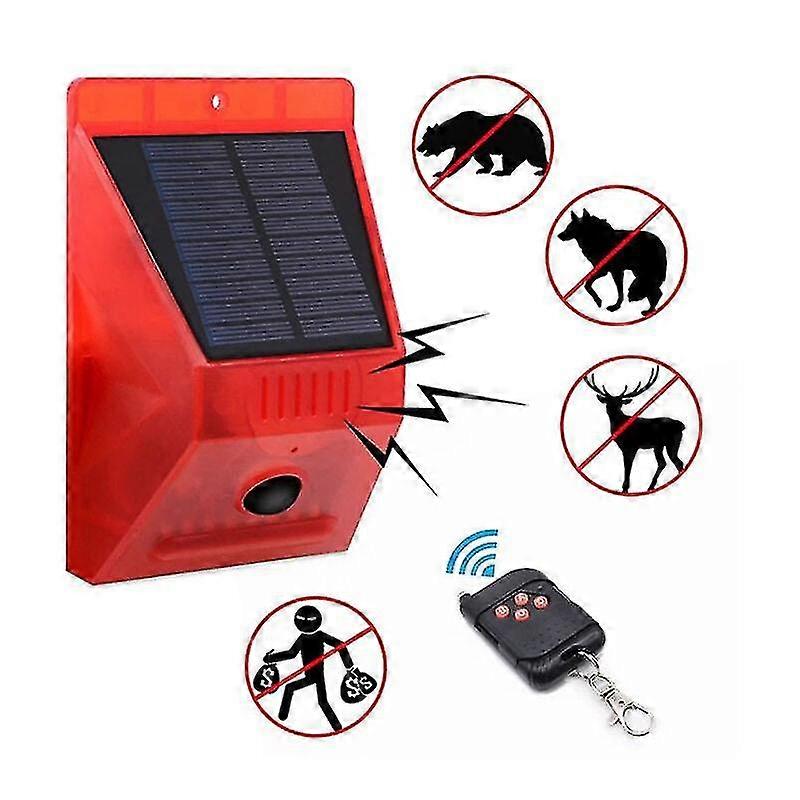 Solar Security Alarm, Solar Strobe Lights With Motion Detector Emergency Security Alarm
