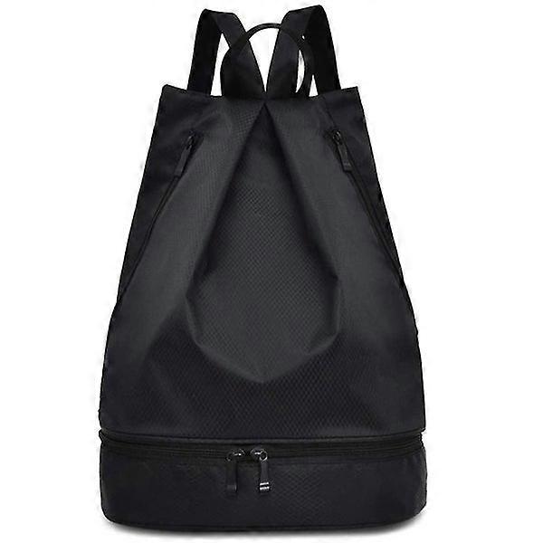 Drawstring Backpack String Bag Waterproof With Shoes Compartment