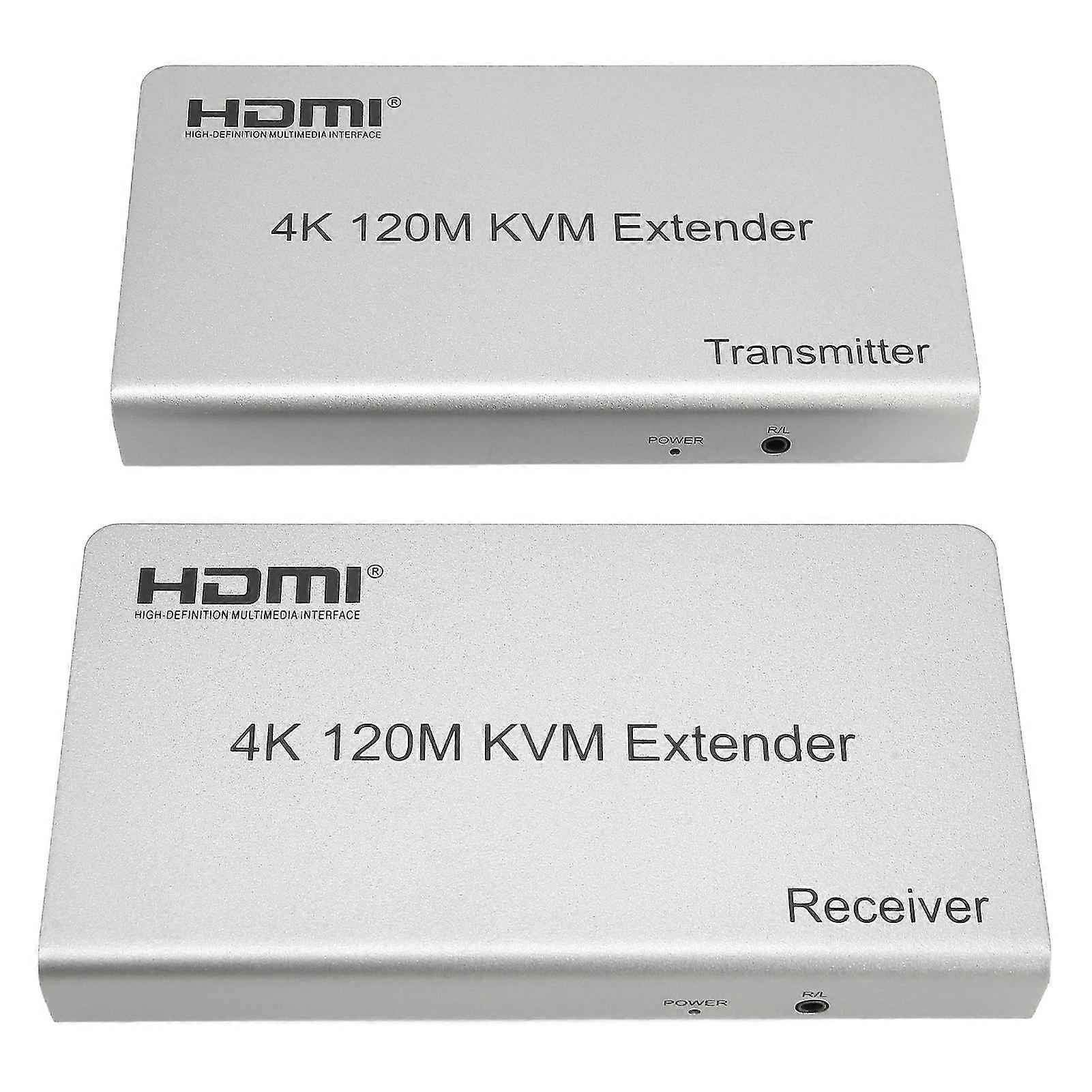 120m Kvm Extender 4k 60hz Remote Usb Hd Interface Extender For Pc Tv 100240v