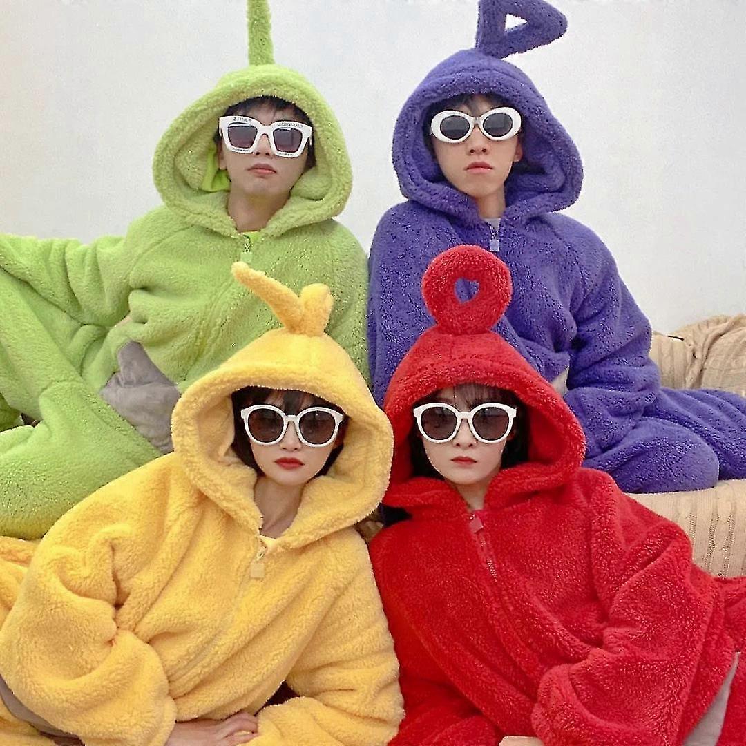 Unisex Teletubbies Kostümler Disi Onesies Lala Cosplay Pijama Yetişkin Pijama Hayvan Pijama Takım Elbise