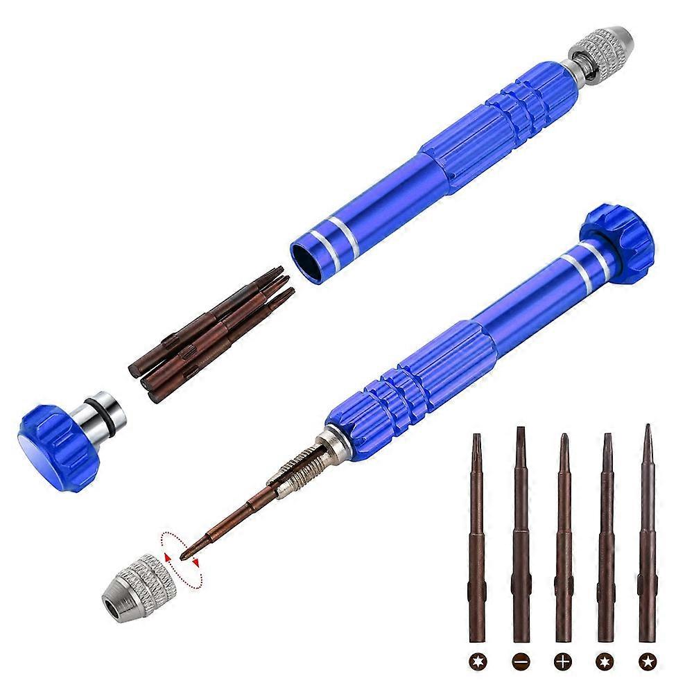 Mini Screwdriver Set, 5-In-1 Multifunctional Screwdriver Slotted for Eyeglass, Sunglass, Watch, Com