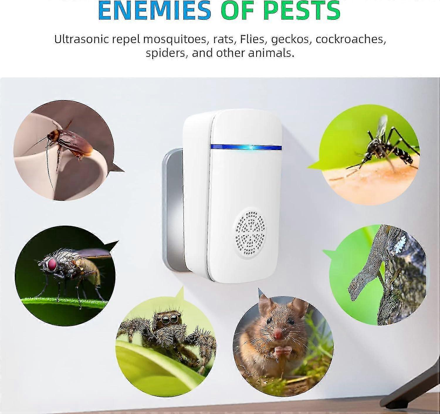 Repellente ultrasonico del ragno, spina elettronica del repellente del mouse del pacchetto 6 nell'interno innocuo agli animali domestici ed al mult...