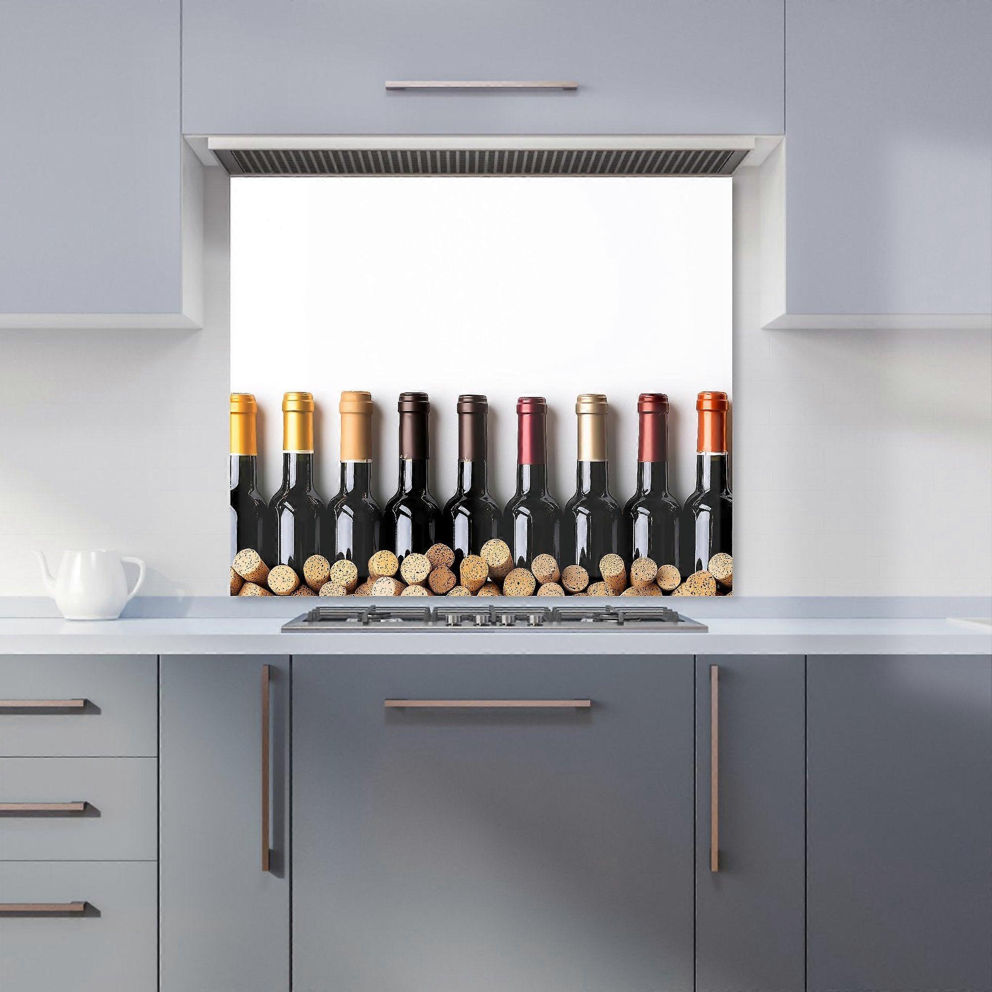 Wine Bottles In Harmony Kitchen Splashback