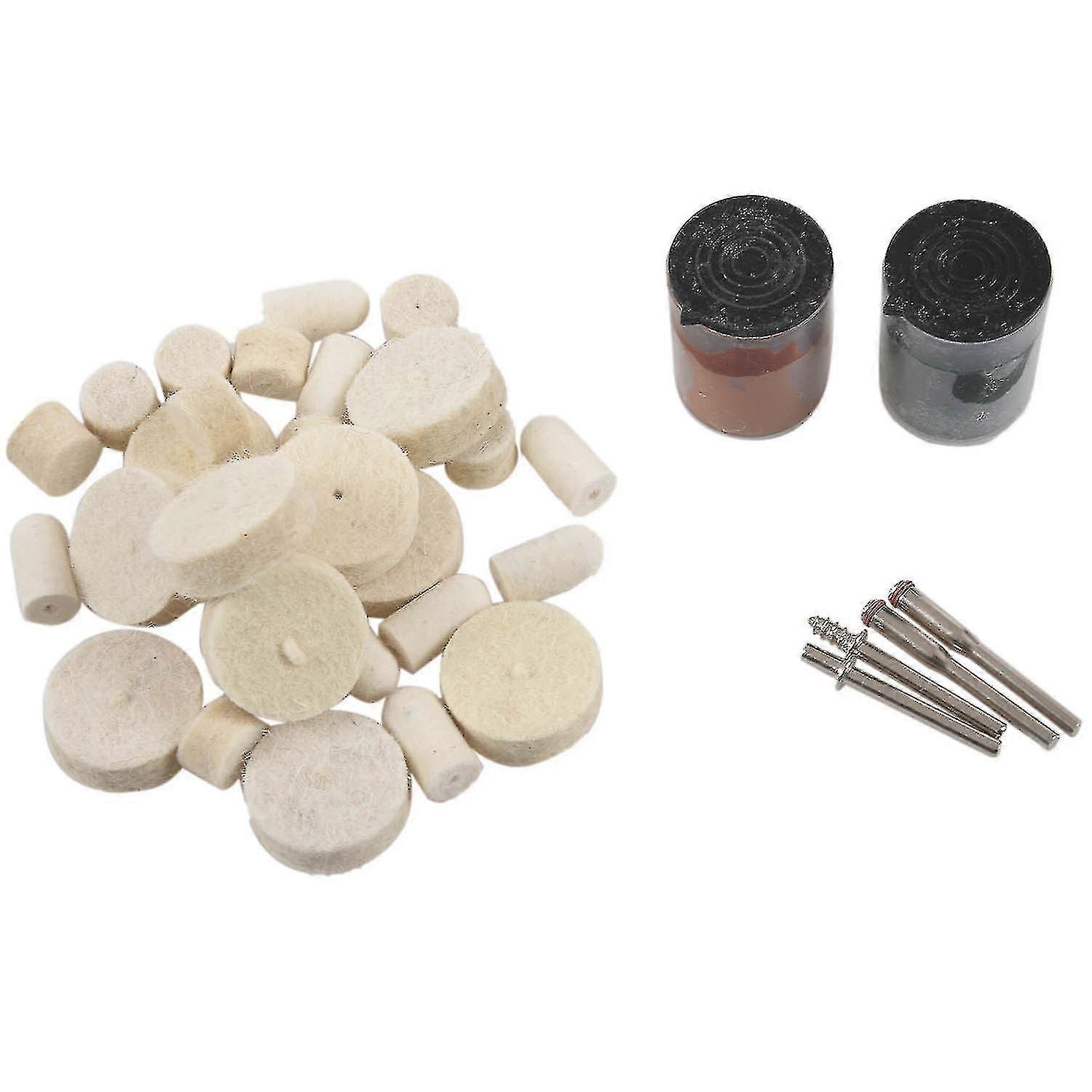 36pcs 1/8 Inch Soft Felt Polishing Buffing Burr Kit For