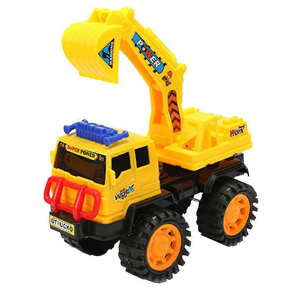 1pc engineering car toys plastic excavator model toys funny engineering  truck toy early educational play house toy (medium size)