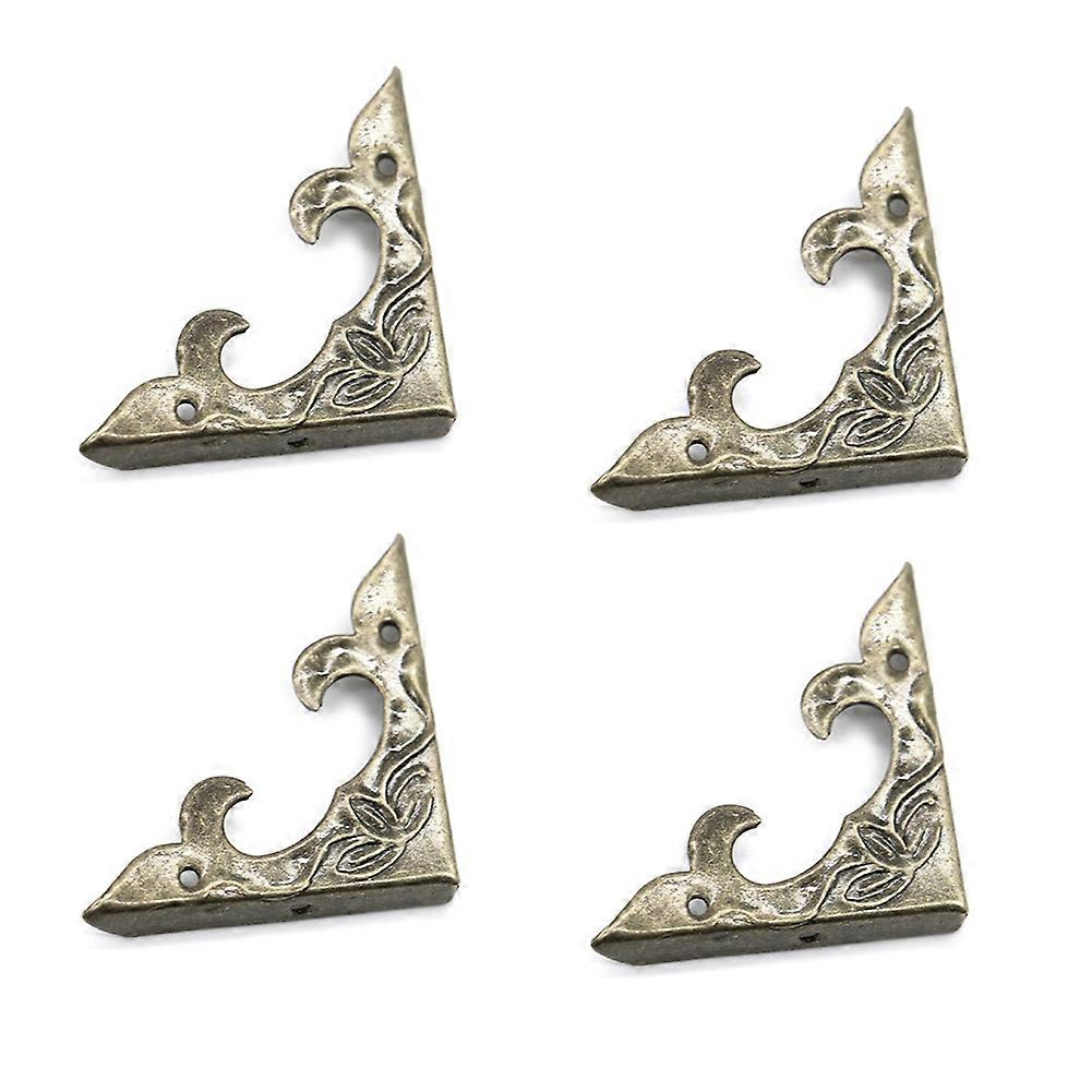 4Pcs 30x4mm Antique Bronze Corner Bracket Hardware Scrapbook Album Protector