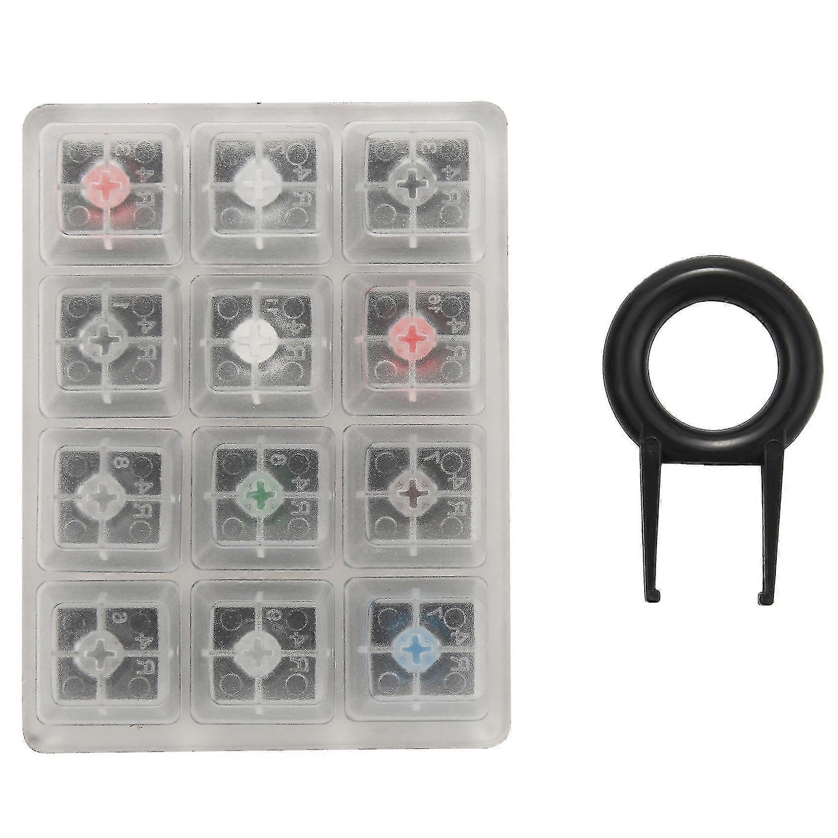Acrylic Keyboard Tester 12 Clear Plastic Keycap Sampler