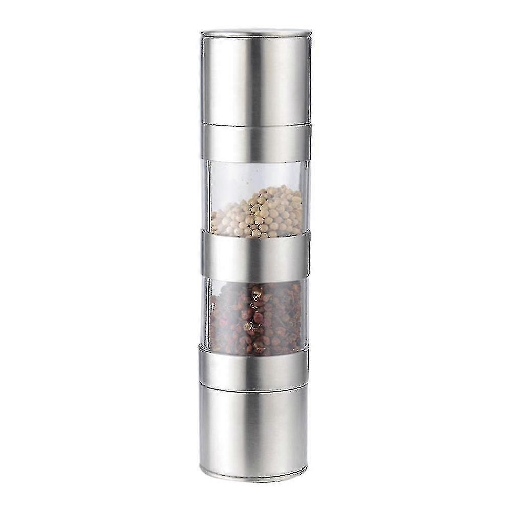 Stainless Steel Pepper Mill Grinder Black Pepper Double-head Manual