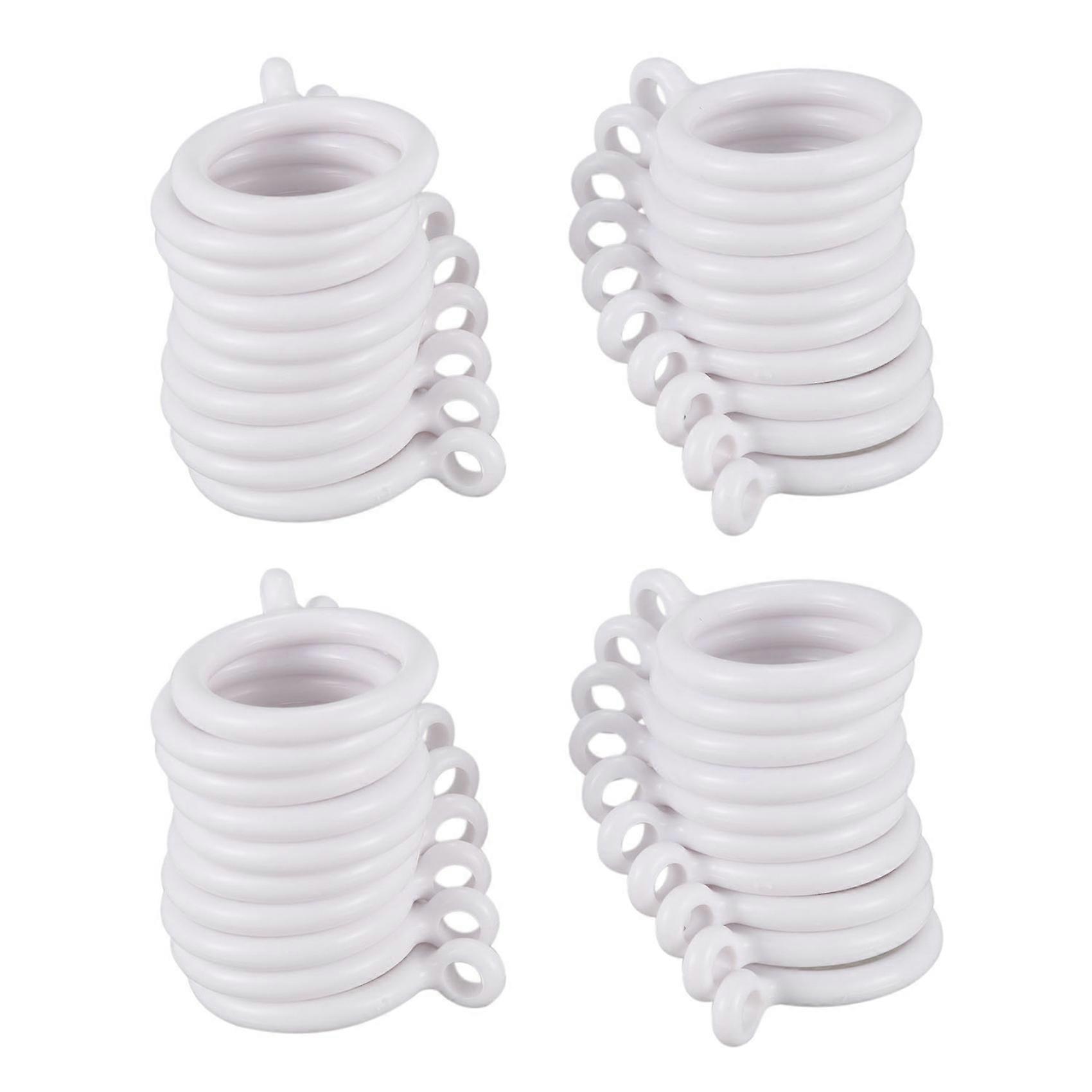 40X Branco 25mm Anéis de Cortina de Plástico Interno