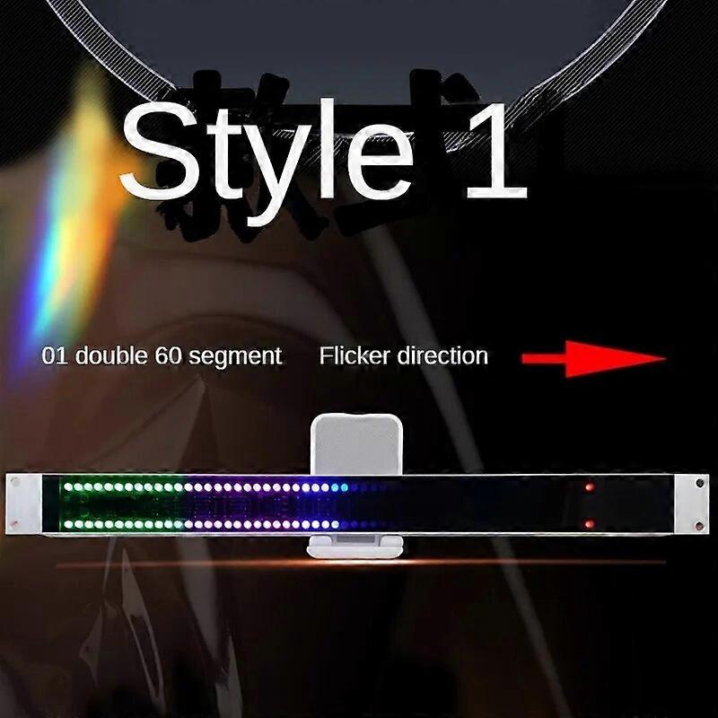 Double Row 1U Audio Cabinet Music Rhythm Level Indicator Light LED Spectrum Meter USB Voice-activated Induction