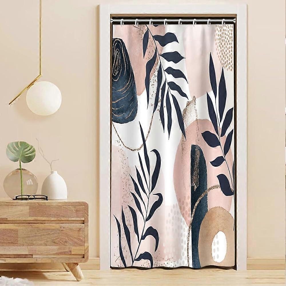 بوهو دش ستارة للحمام الداكن الأزرق أوراق النخيل حجر مقاوم للماء النسيج حوض الاستحمام كشك غرفة تقسيم ديكور مزرعة مجردة منتصف القرن الوردي 