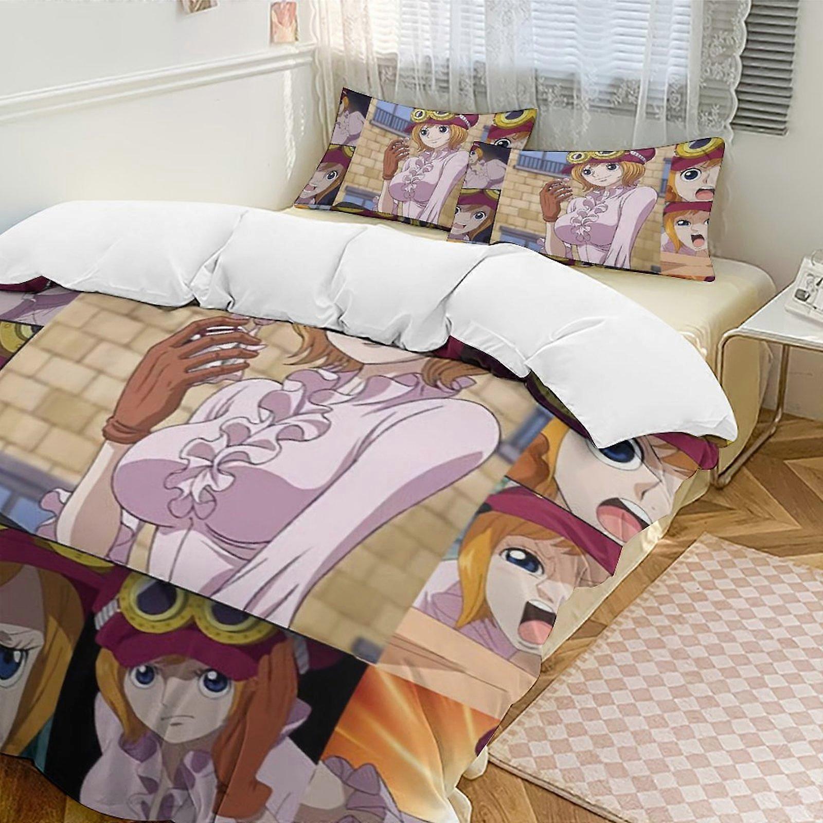 Bh344 غطاء لحاف سرير كوالا مضحك أنيمي مجموعات الفراش الكرتونية خفيفة الوزن 3 قطع مجموعات المعزي ، 1 غطاء لحاف و 2 كيس وسادة ka344