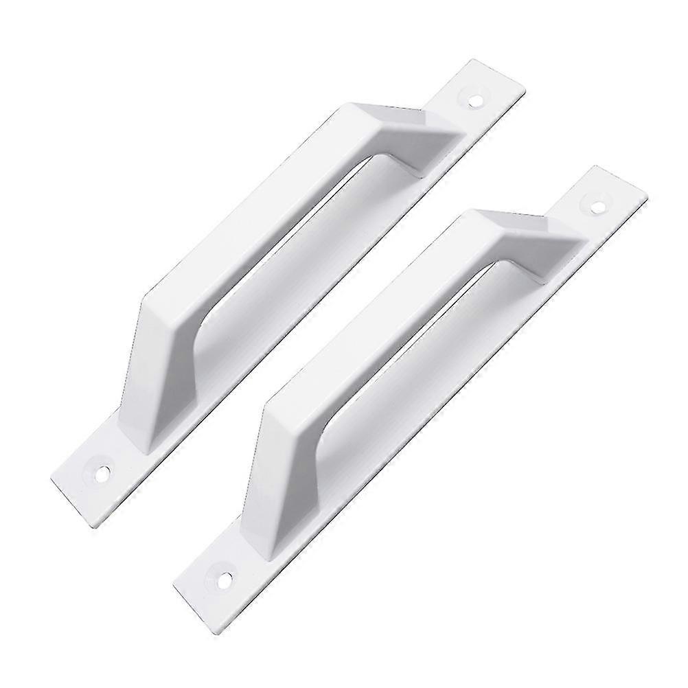 2Pcs Aluminium Alloy Art Industrial Style Handle Bar Pull Handle Practical Grab Handle for Gate Cabinet Shed Door with Screwings(White)