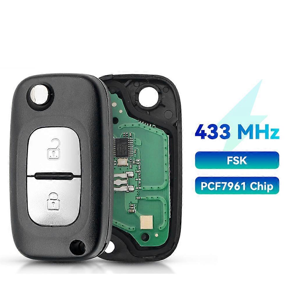 Car Key Alarm Remote Original 2/3BNT PCF7961 Chip 433MHZ For Renault Clio 3 Fluence Megane 3 Kangoo Modus Alpine Master