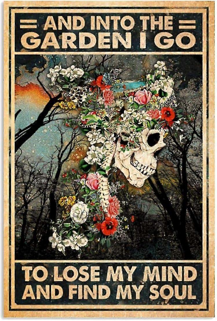 وفي الحديقة أذهب لأفقد عقلي وأجد ملصق روحي علامة القصدير المعدنية القديمة علامة عتيقة F