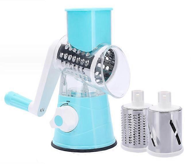 Manual Kitchen Mandoline, Multi-Function Vegetable Slicer with 3 Detachable Drum Blades, Vegetable Slicer for Potatoes, Strong Suction, Carrots, Chees