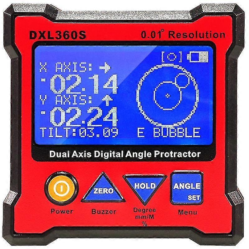 Digital Protractor Gyro + Gravity 2 In 1 Digital Lcd Protractor Inclinometer Dual Axis Level Box 0.01resolution