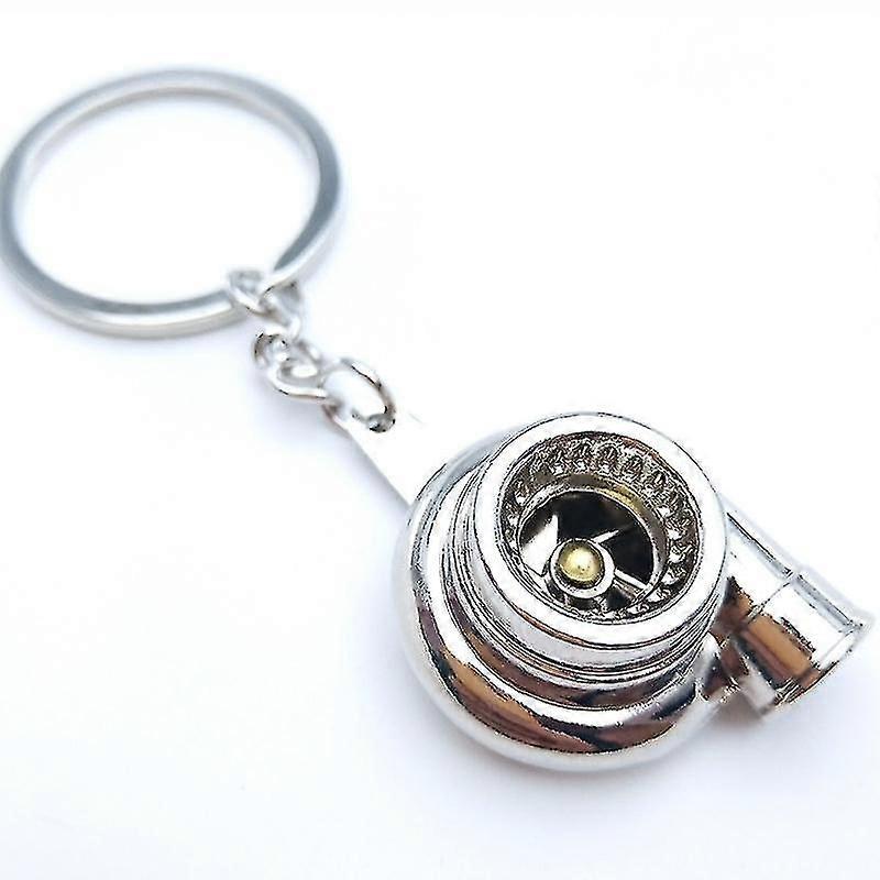 Car Metal Keychain Sound Turbo Key Plain Bearing Spinning Model Turbine Turbo Ring Key Turbo Shaped High Quality