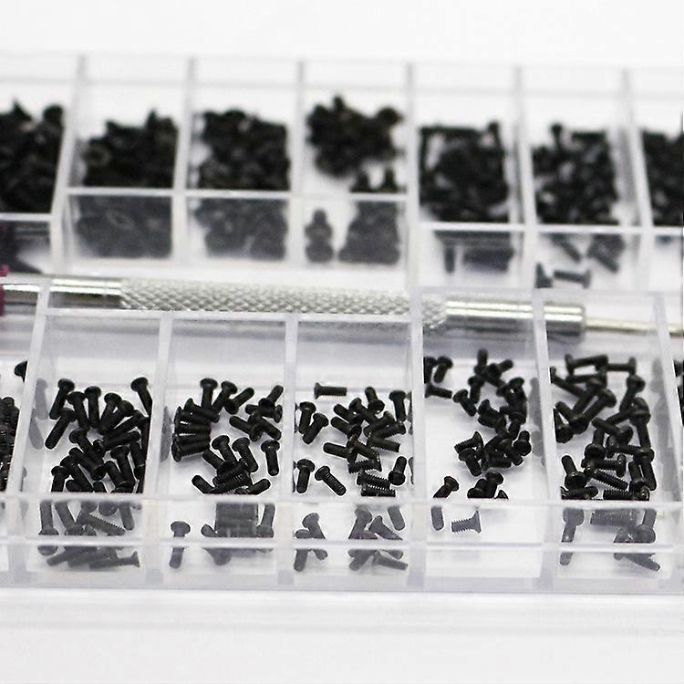 good 500pcs mini screw set, small screw case 18 specifications round head countersunk screw