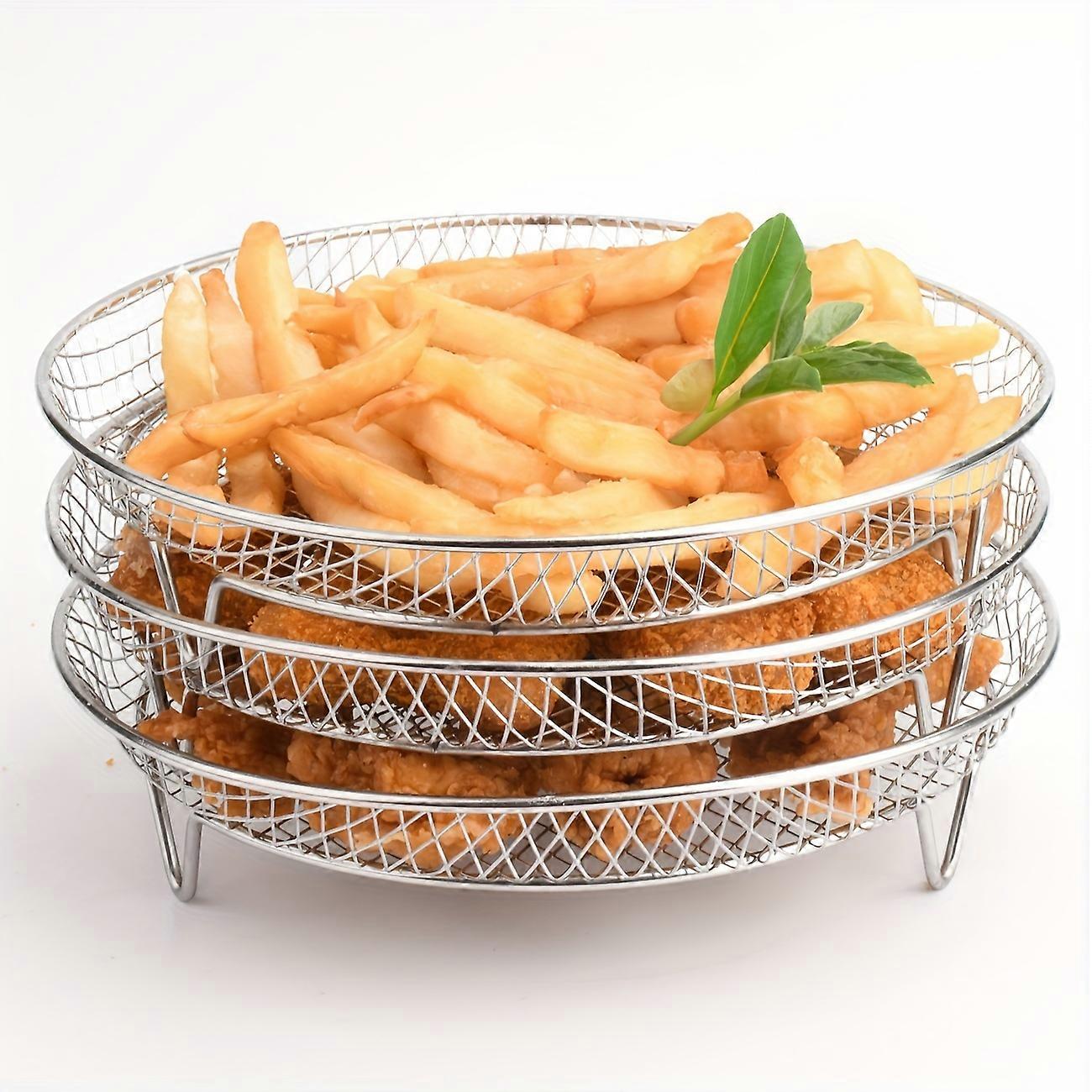 Set, Accessories For 3-in-1 Air Fryer, Versatile Stainless Steel Stacking Rack, Dehydrator, Air Fryer Baking Rack Barbecue Net Fryer Accessories Fruit