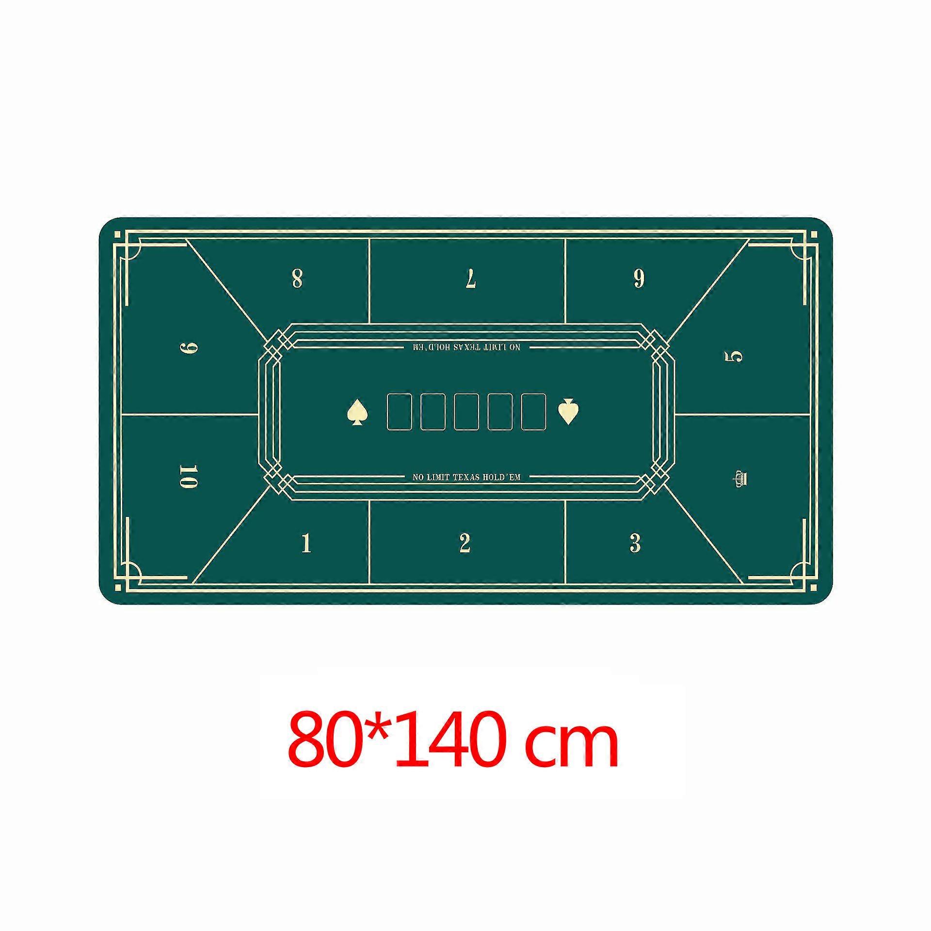 Texas Hold'em Pokers Duk 1.2m/1.8m/2.4m Semsket skinn Gummi Deluxe Bordduk Utskrift Casino Brettspill Mat Overlock Bordplate