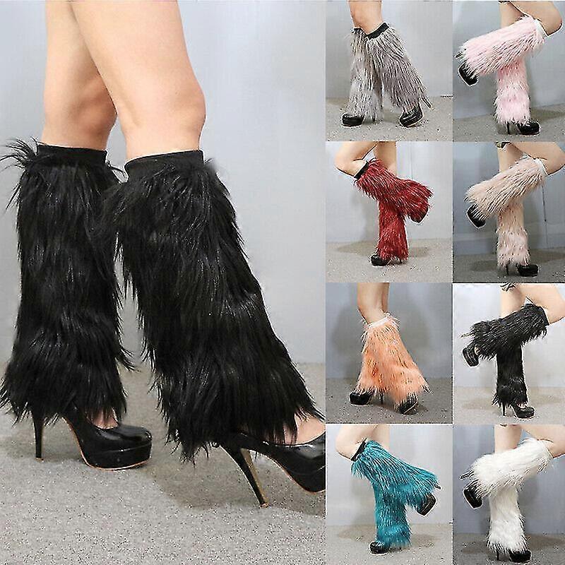 Nya Uppgraderade Kvinnor Boot Manschett Fluffy Mjuk Lurvig Faux Fur Benvärmare Boot Toppers