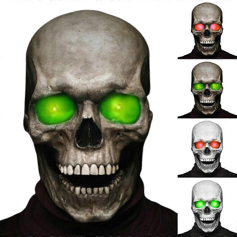 Full Head Skull Mask - Creepy Realistic Head Skull Latex Mask with Movable Jaw