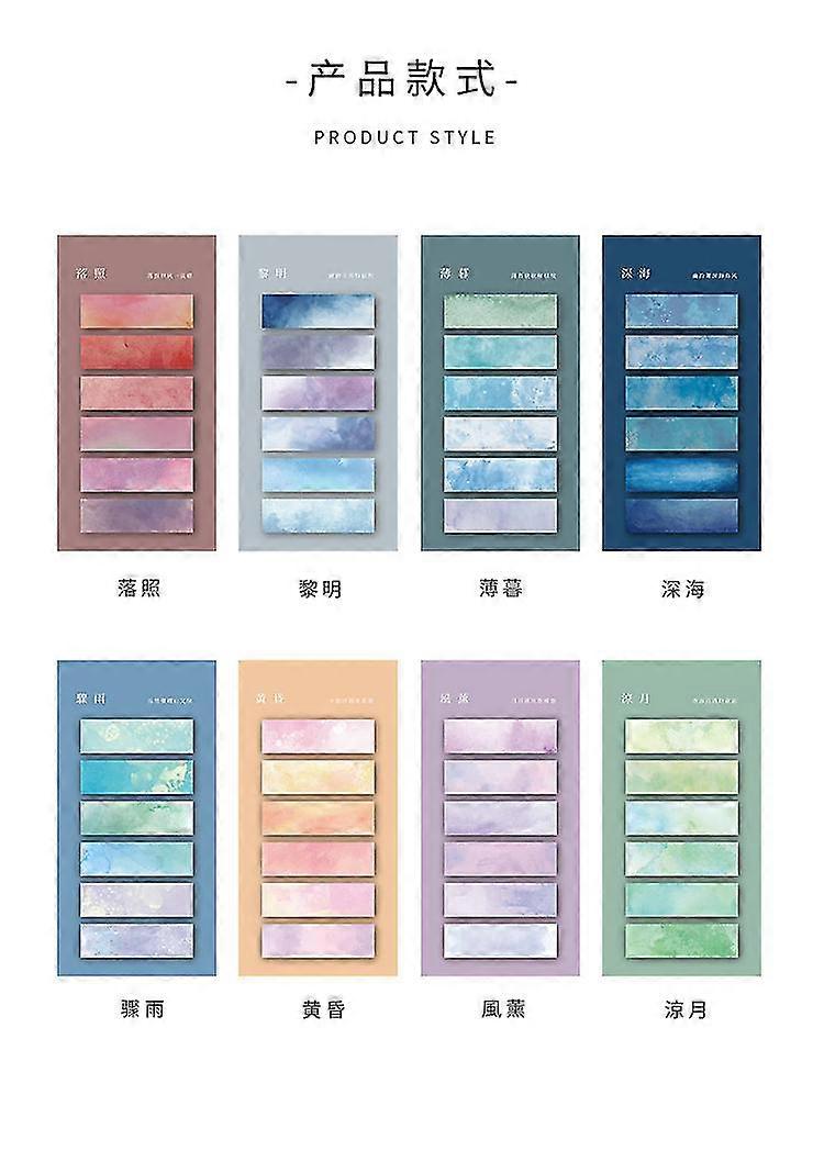 8 sett Sticky Tabs Book Sticky Tabs Book Tabs Highlighter Stripe for å kommentere bøker