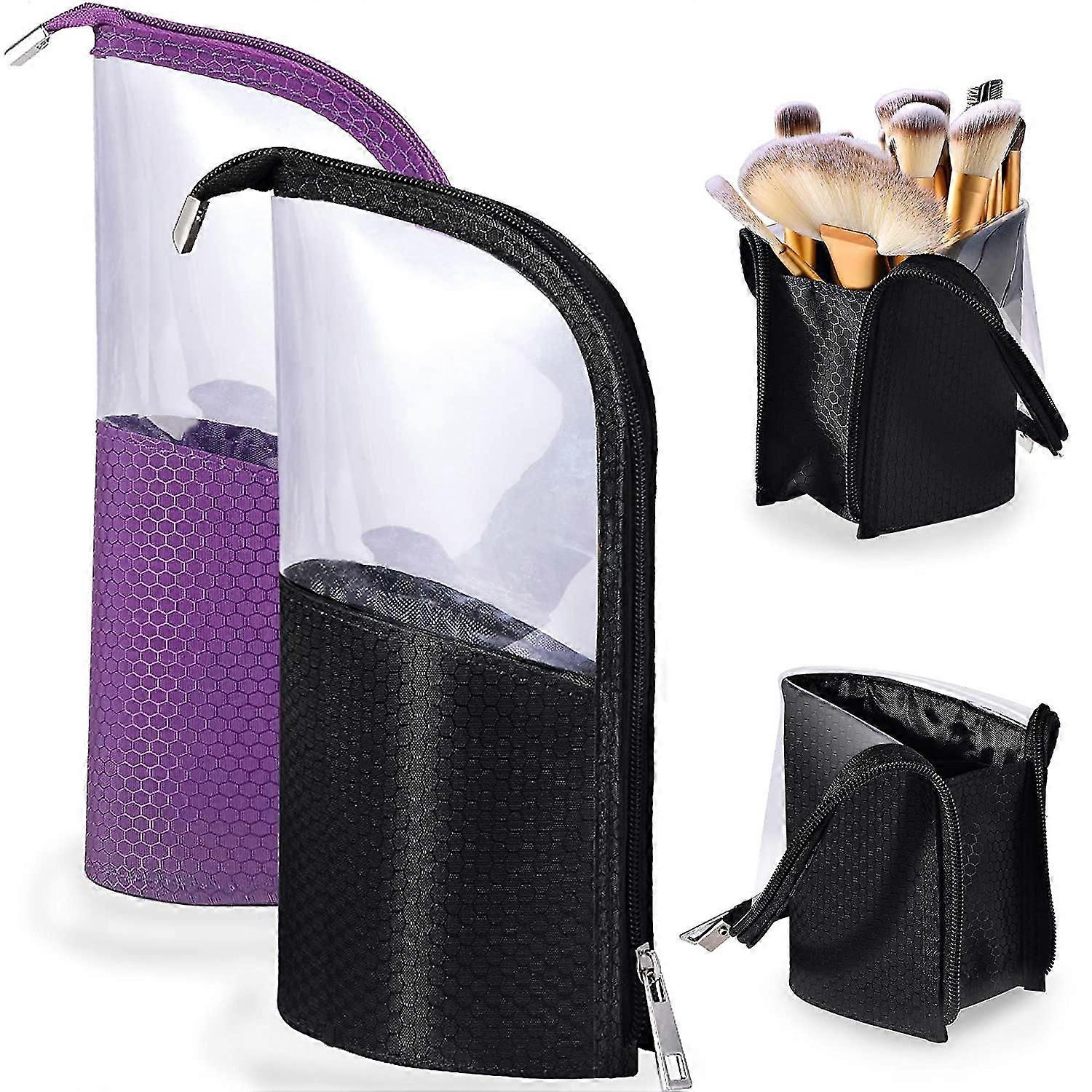 旅行用化粧ブラシカップホルダー収納バッグ、ポータブル防水およびほこりのない垂直トイレタリー