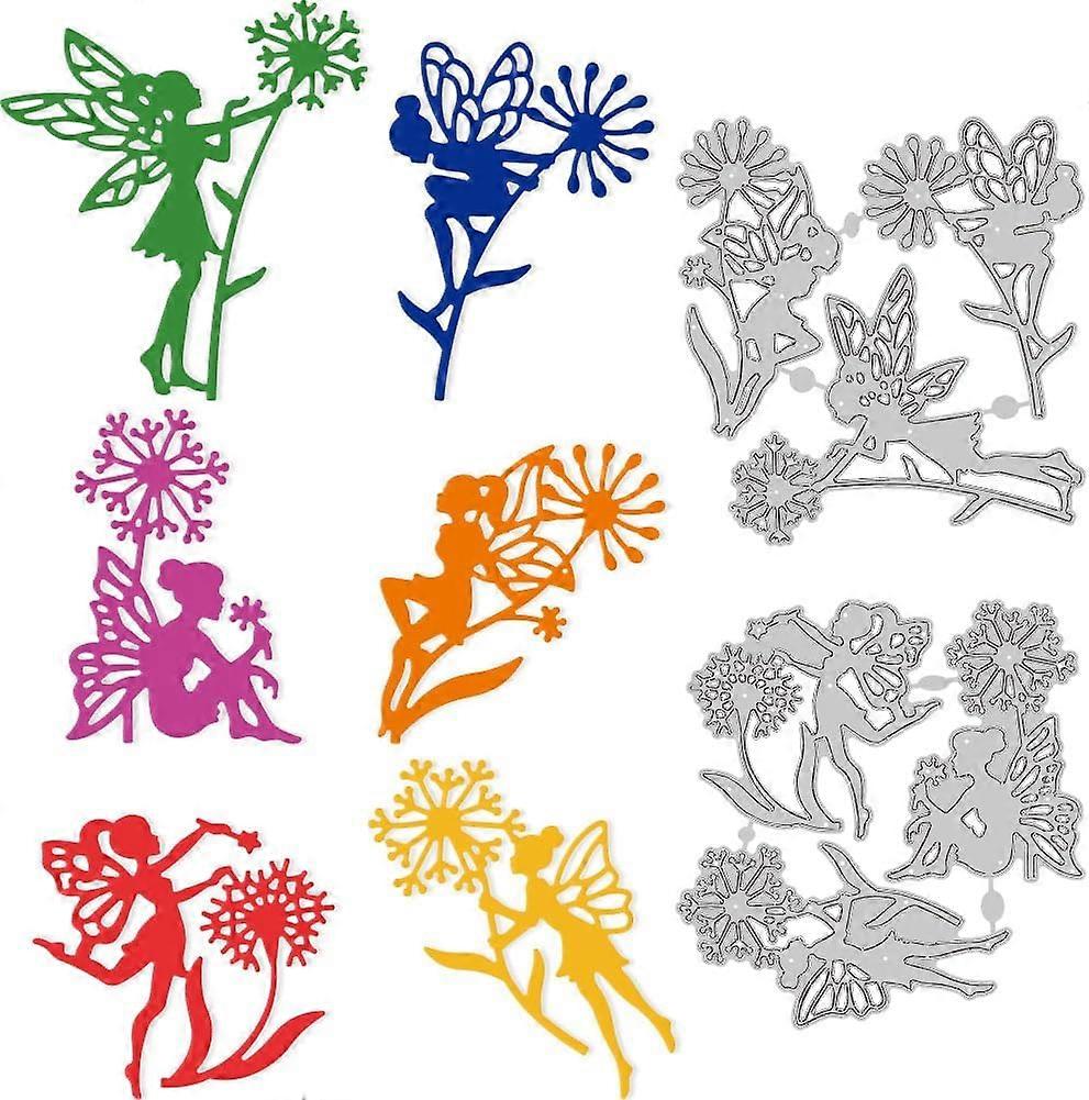 Carbon Steel Cutting Dies Stencils for DIY Scrapbooking Photo Album Decorative Embossing Paper Card Greeting Card Mold Angel & Fairy 106x101x0.8mm 2pc