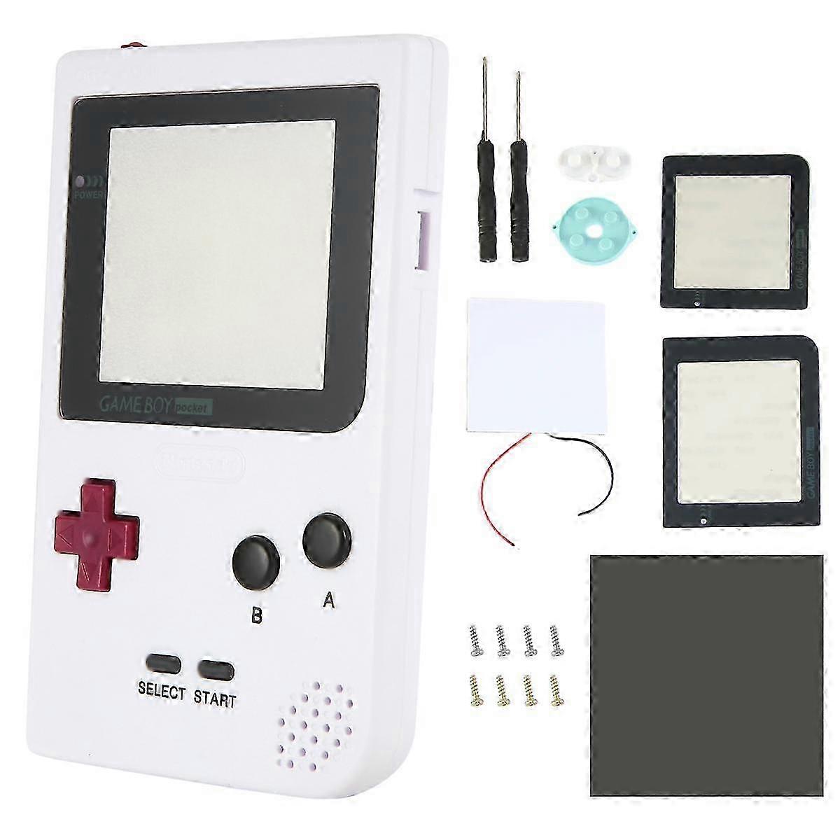 DIY Shell Náhrada pro Gameboy Pocket Game Console pro Gbp Shell Case With Buttons Kit Class Lens White