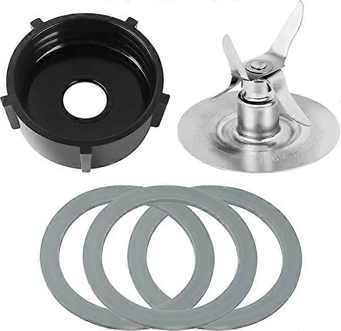 Replacement Parts Compatible with Osterizer Oster Blender Blades Assembly with 4961 Blender 4-Point Fusion Blade & 4902 Jar Bottom Cap and 3 Pcs Rubbe