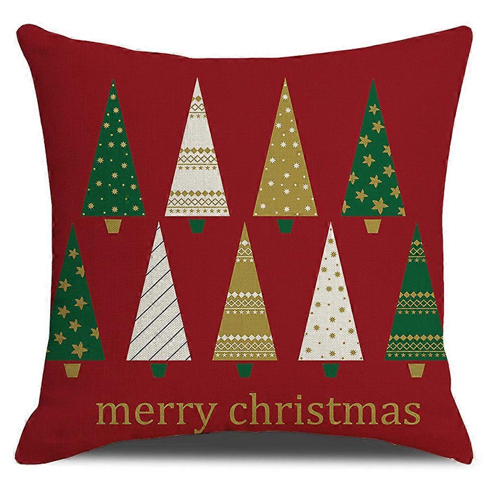 18x18 Inch Christmas Pillow Case Xmas Tree Square Cushion Cover Sofa Decor Home Festival Party Ornament