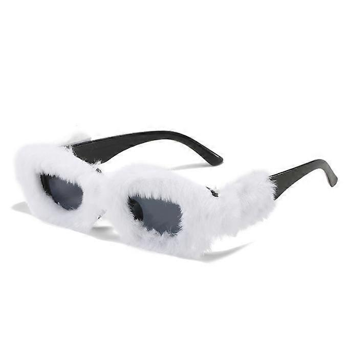 Women Plush Fuzzy Cat Eye Sunglasses