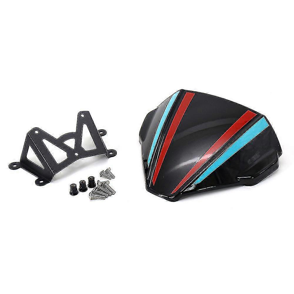 Motorcycle Windshield Sport Windscreen Visor (black+blue+red)