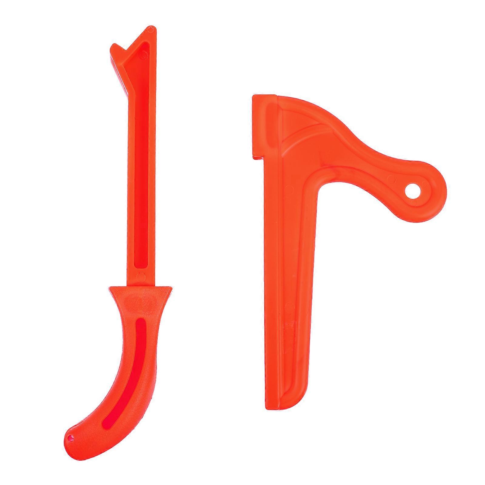 2Pcs Woodworking Tools Set Woodworking Push Handlebar Utility Tools (Orange)