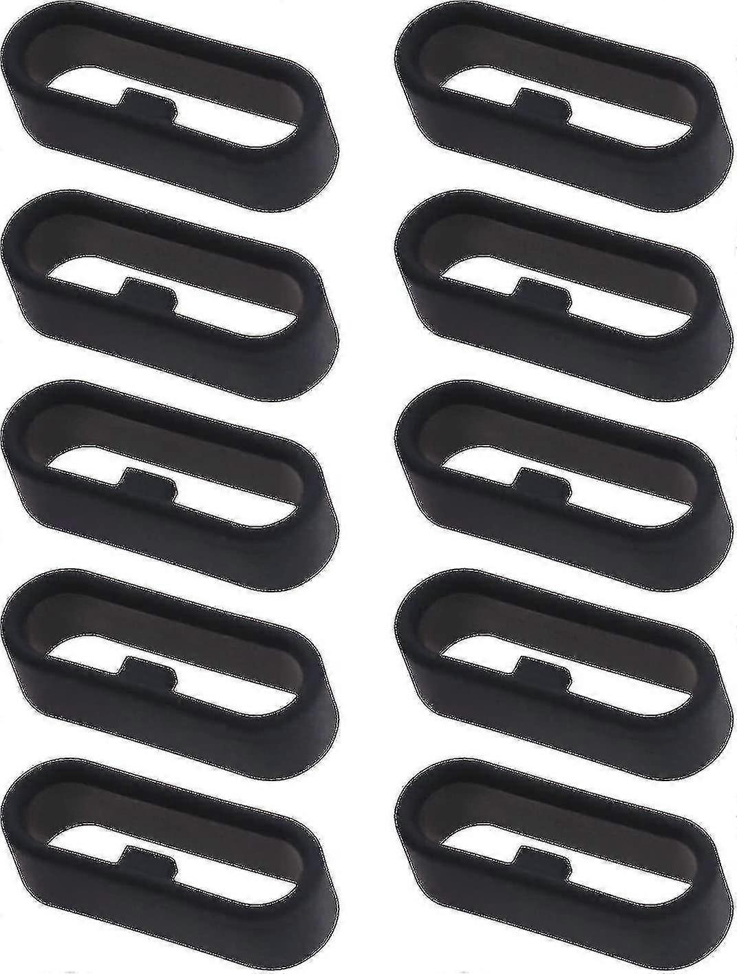 10pcs Wristwatch Strap Loop, compatible con Garmin Vivoactive 3 y Music Secure Silicone Ring - (negro)